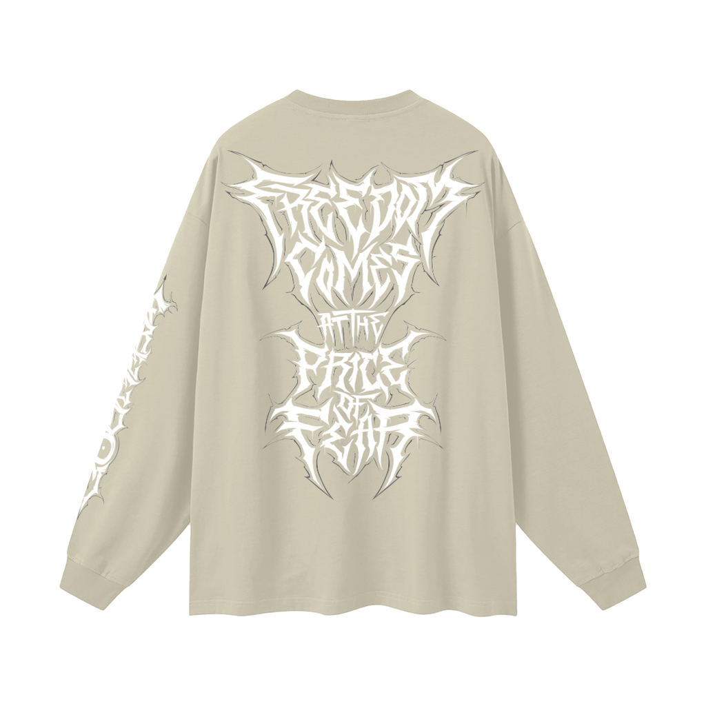 Oversized Long Sleeve T-Shirt - Gothic White