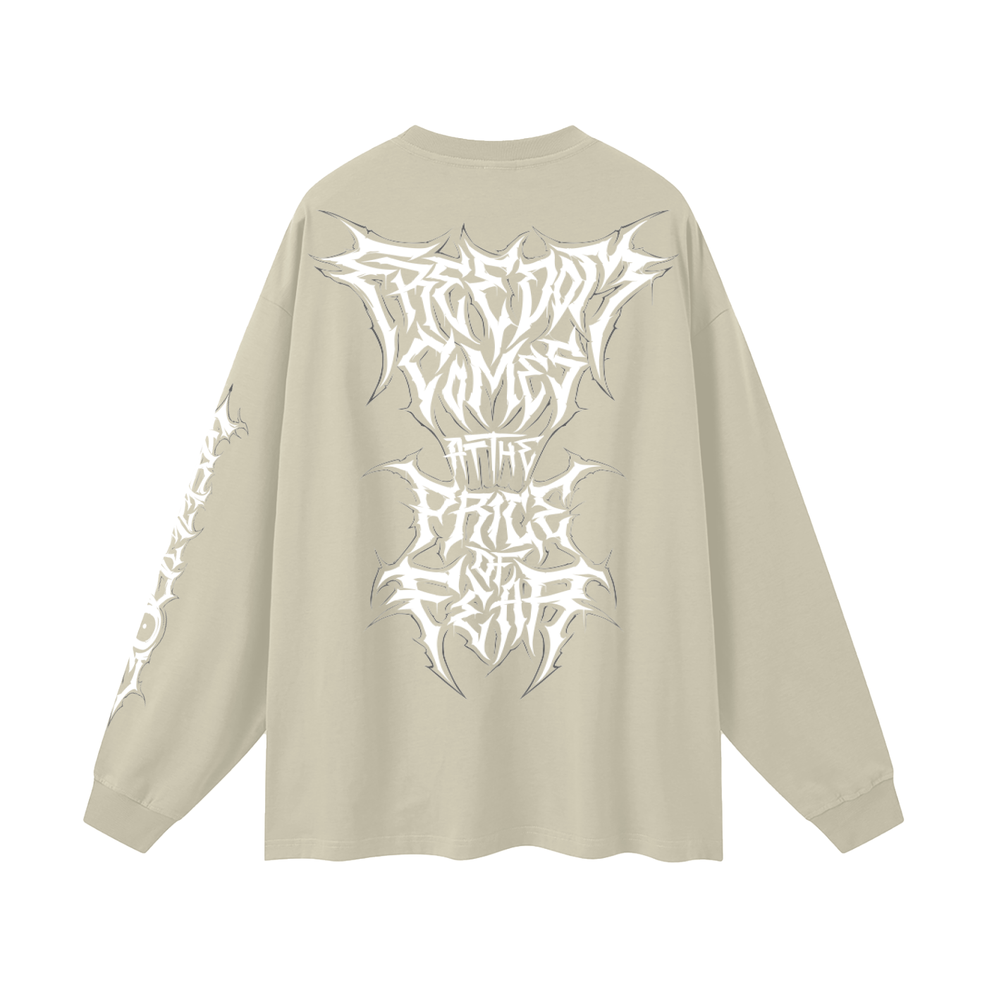 Oversized Long Sleeve T-Shirt - Gothic White