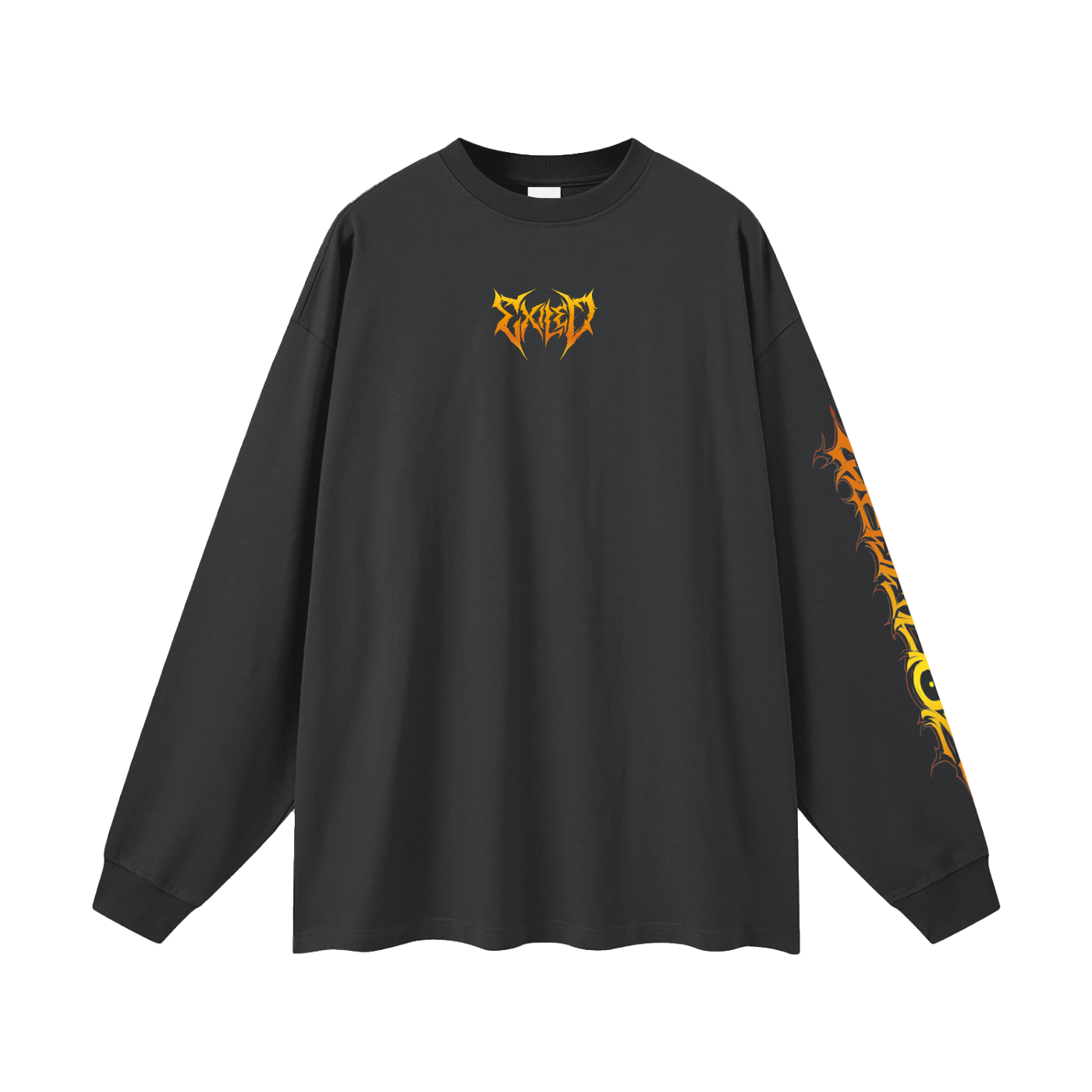 Oversized Long Sleeve T-Shirt - Sunset Orange