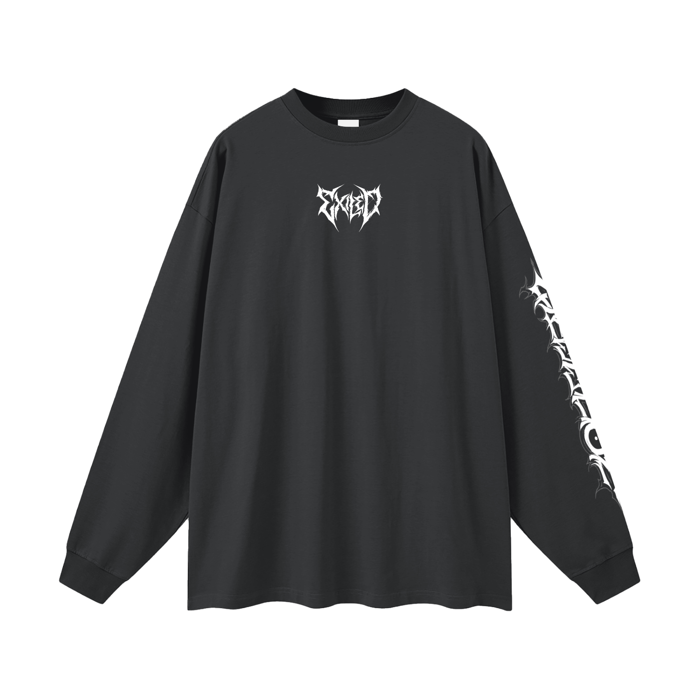 Oversized Long Sleeve T-Shirt - Gothic White