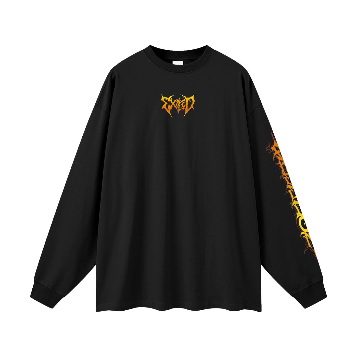 Oversized Long Sleeve T-Shirt - Sunset Orange