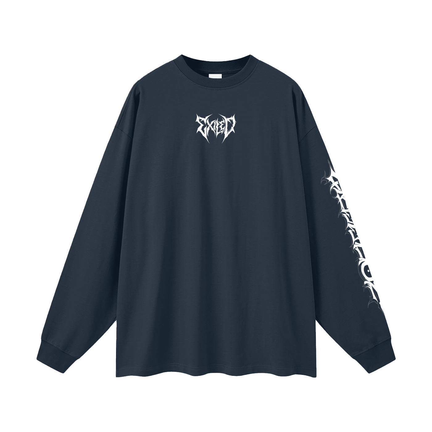 Oversized Long Sleeve T-Shirt - Gothic White