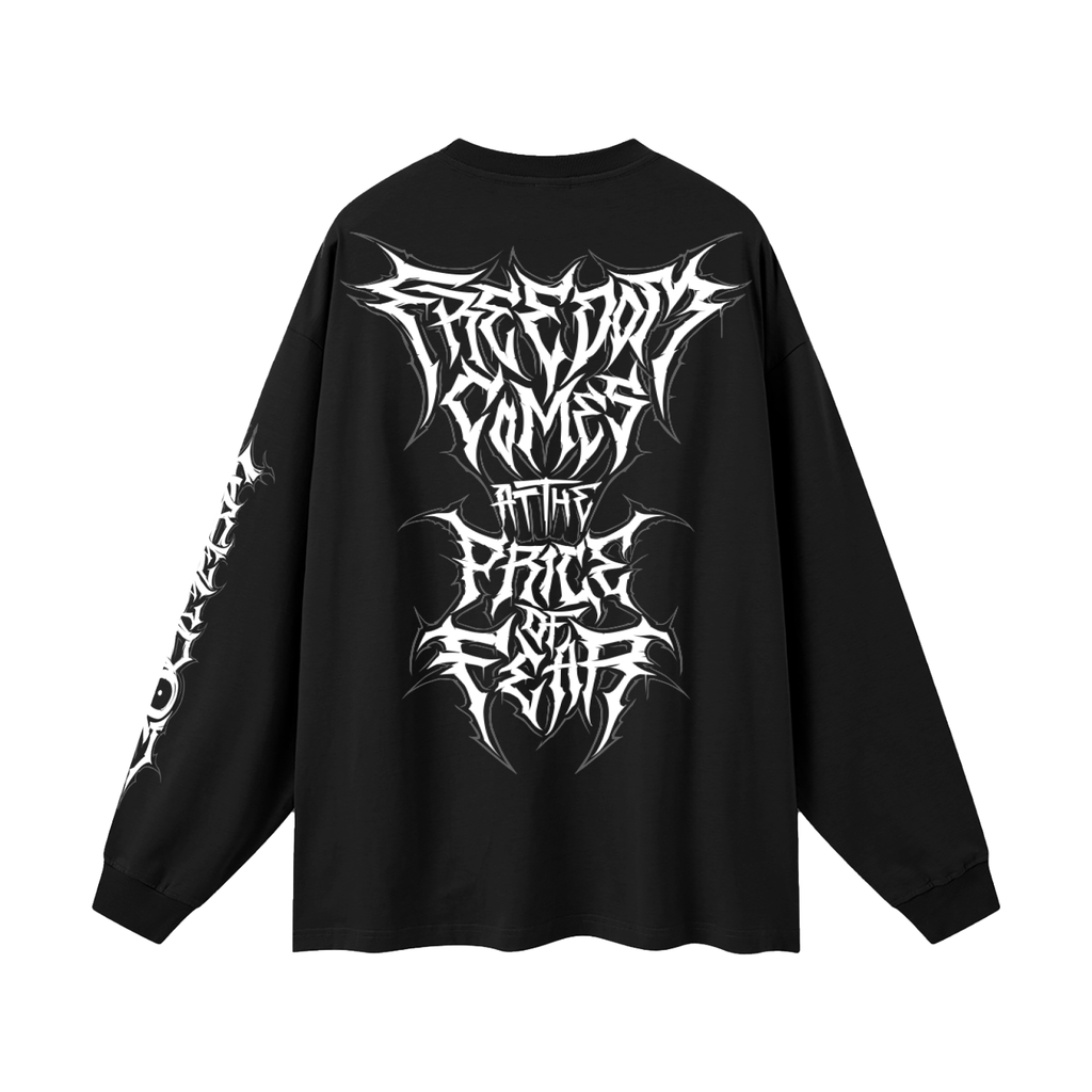 Oversized Long Sleeve T-Shirt - Gothic White
