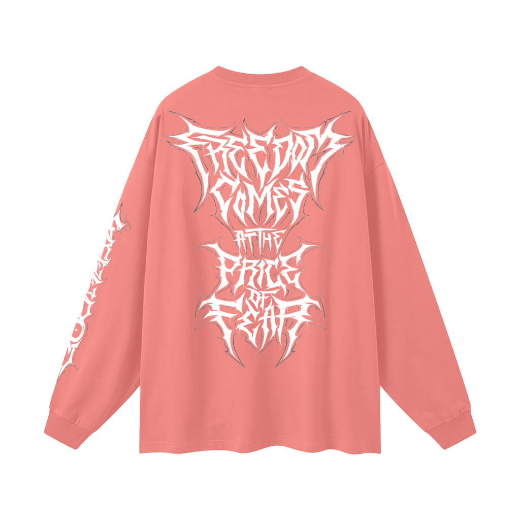 Oversized Long Sleeve T-Shirt - Gothic White