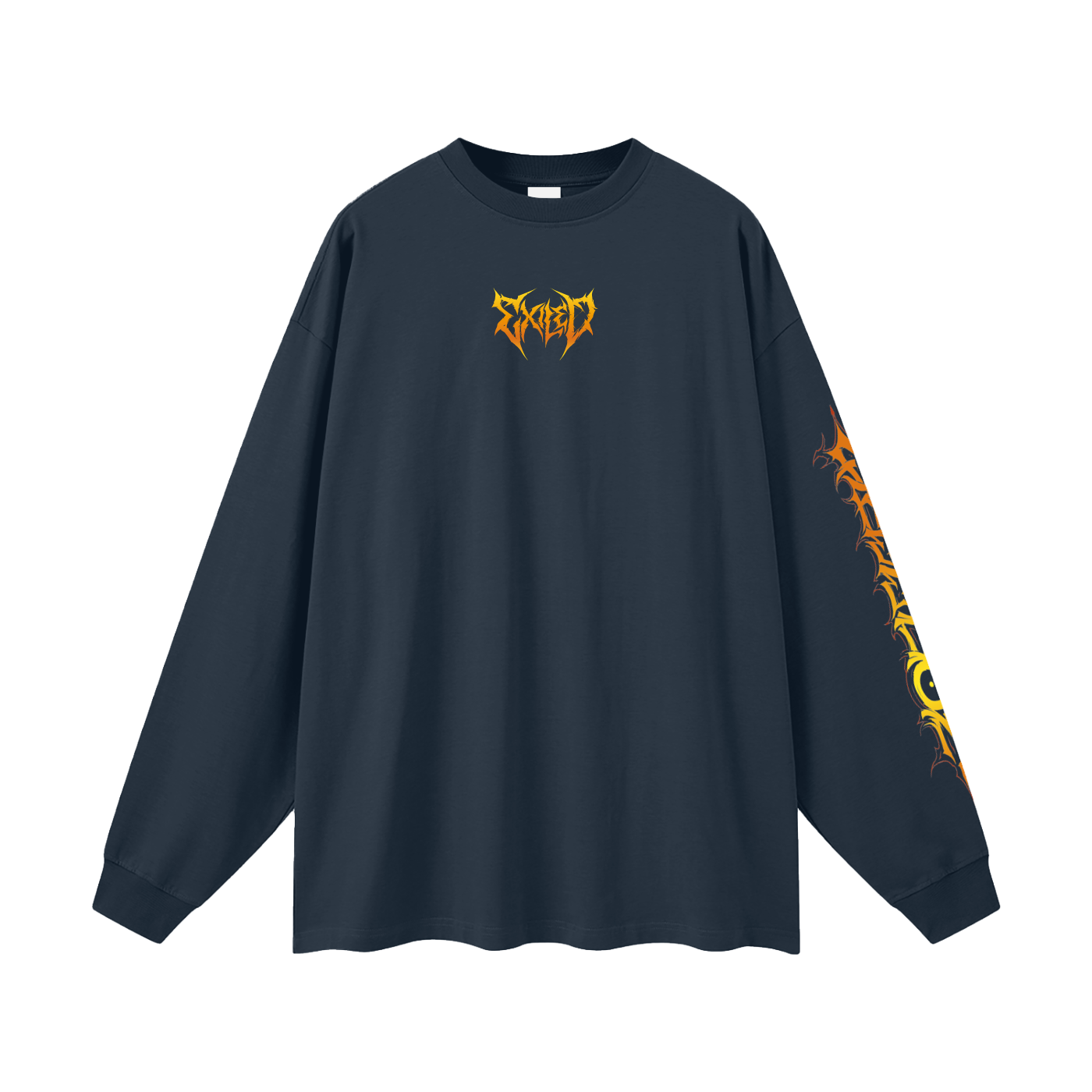 Oversized Long Sleeve T-Shirt - Sunset Orange