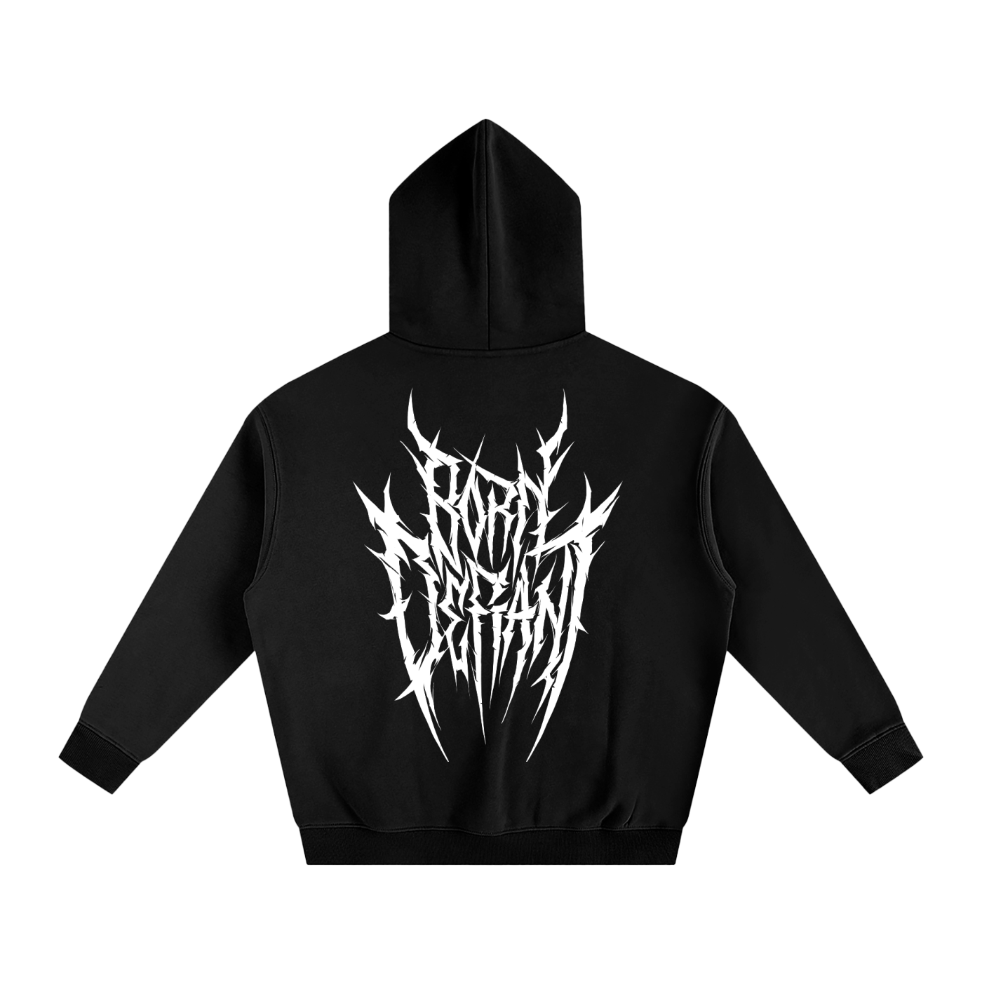 Born Defiant – Oversize Fleeced Hoodie (Black & White)