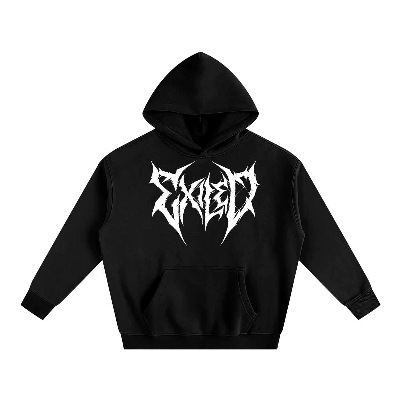 Born Defiant – Oversize Fleeced Hoodie (Black & White)