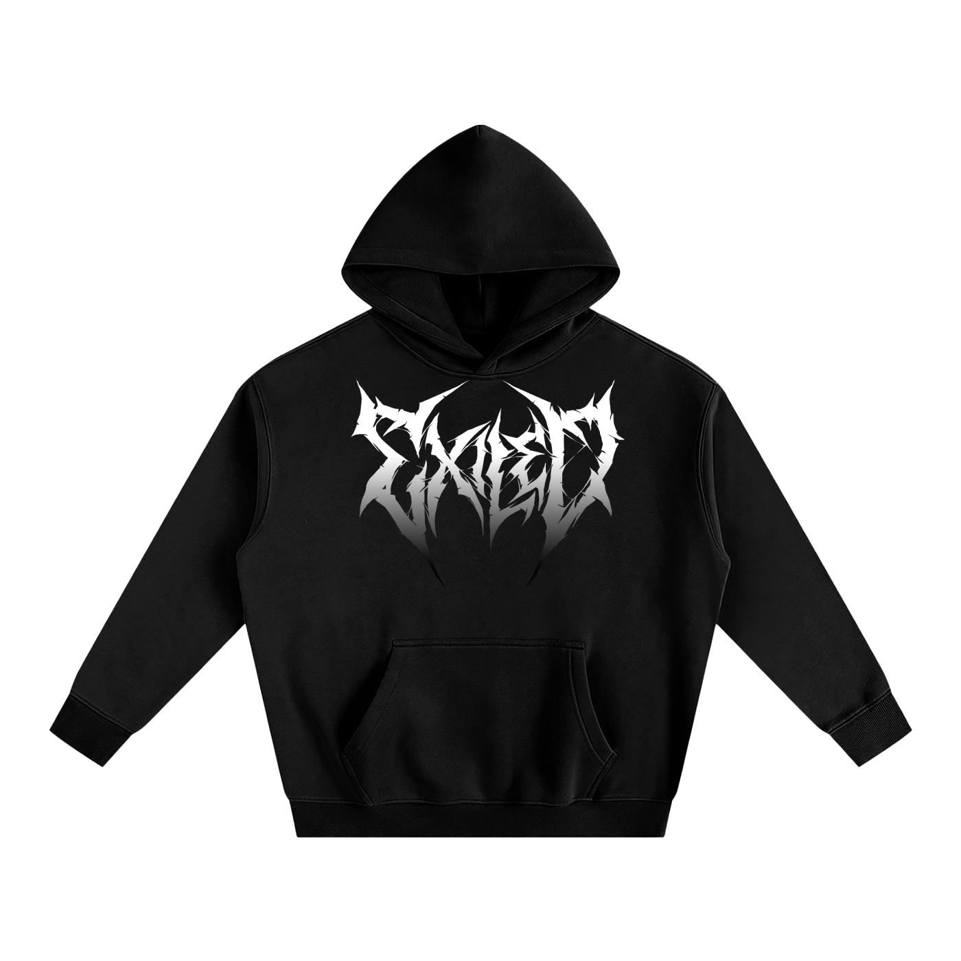 Born Defiant – Oversize Fleeced Hoodie (Black & White Gradient)