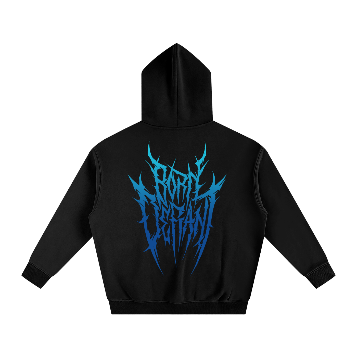 Born Defiant – Oversize Fleeced Hoodie (Black & Blue)