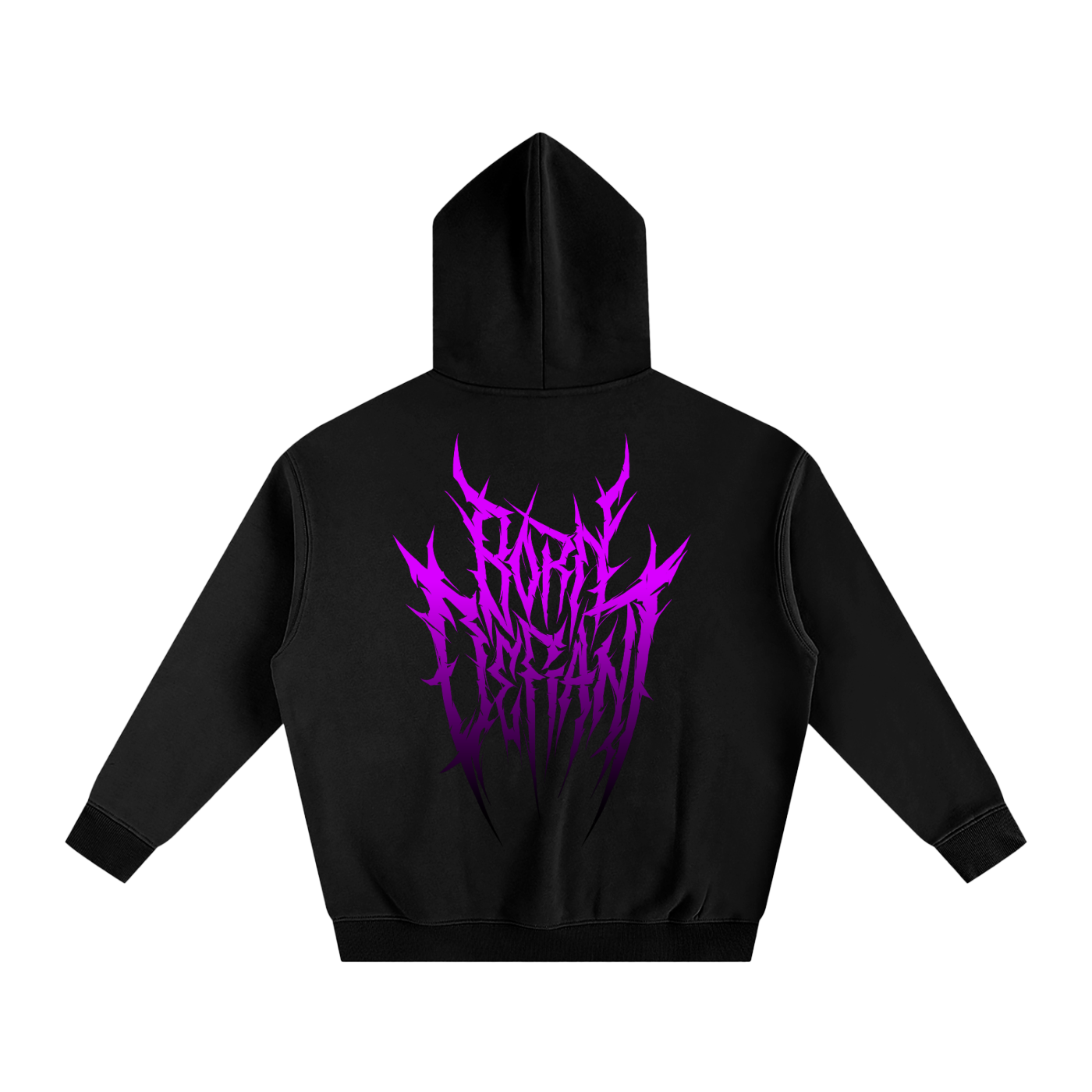 Born Defiant – Oversize Fleeced Hoodie (Black & Pink)