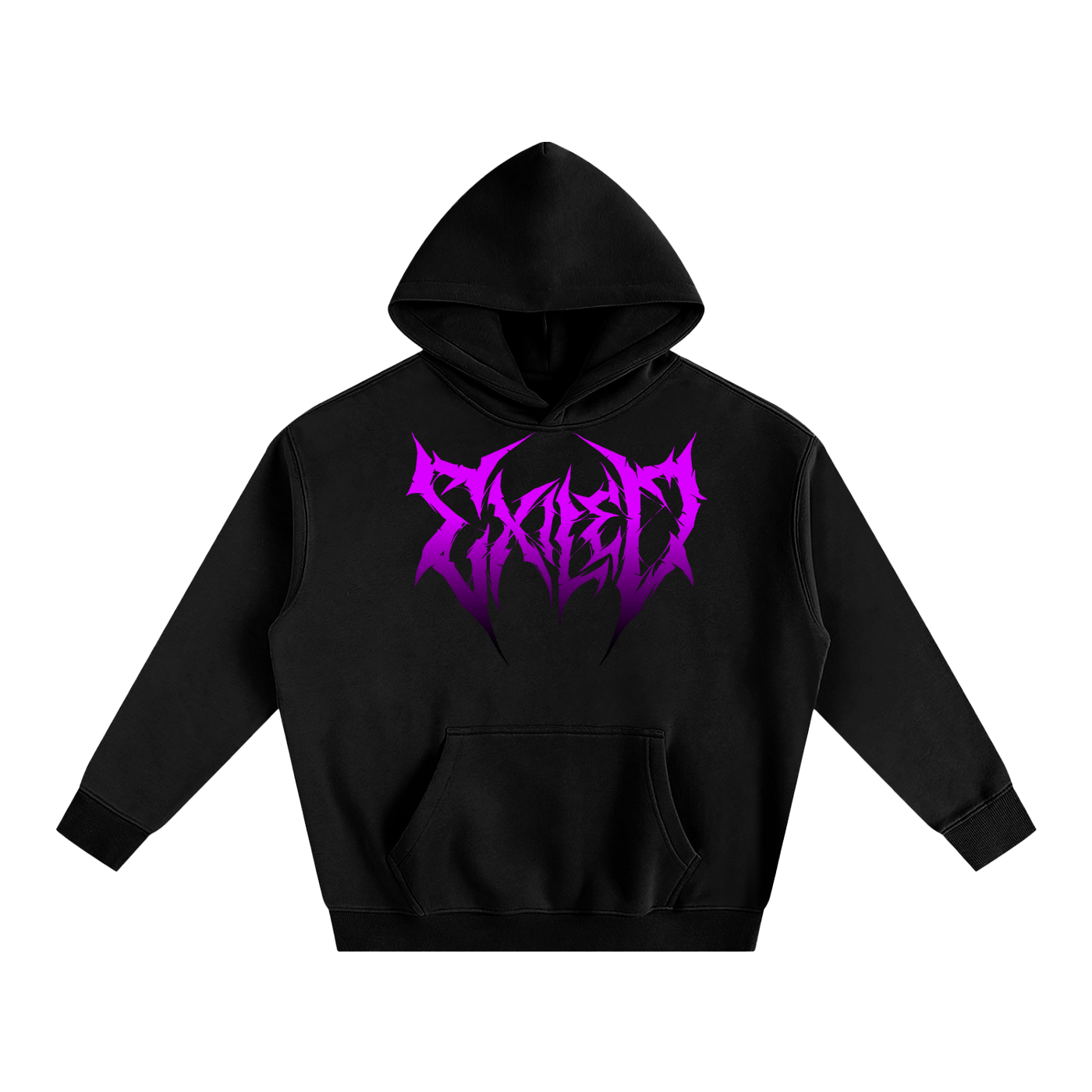 Born Defiant – Oversize Fleeced Hoodie (Black & Pink)