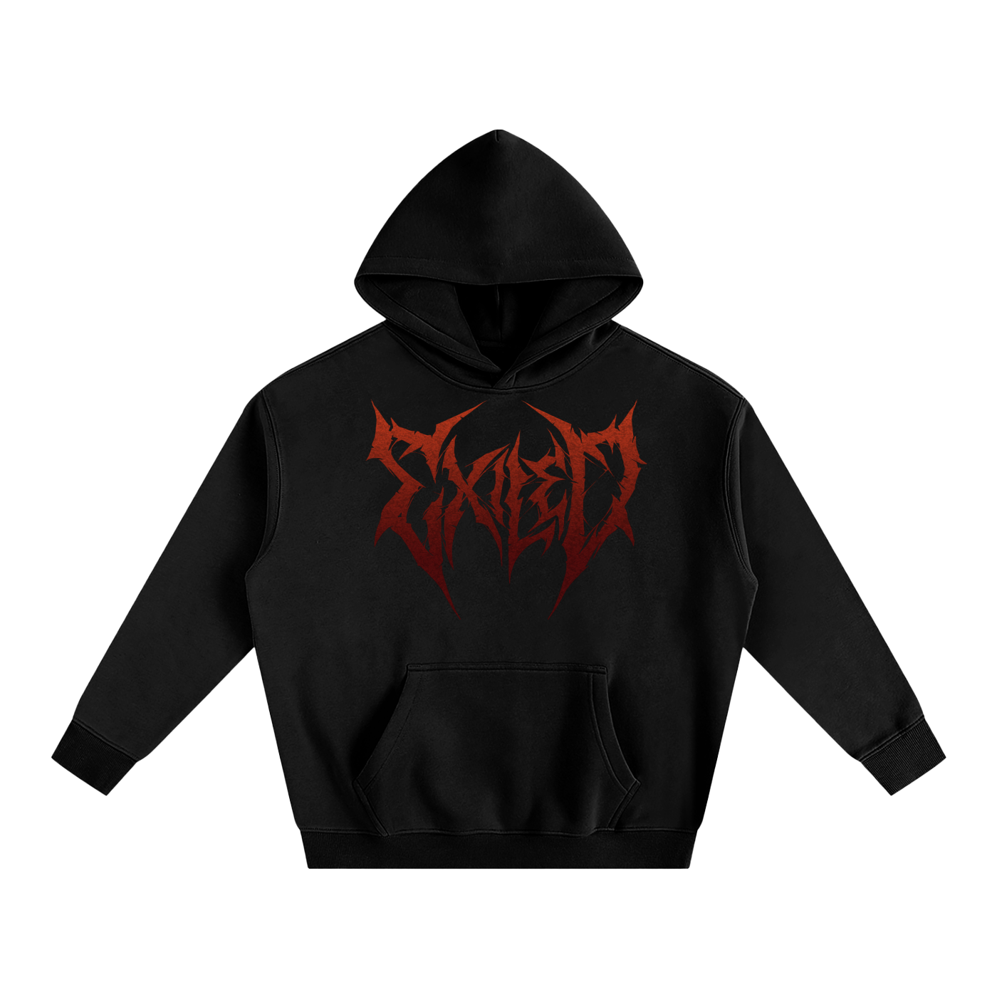 Born Defiant – Oversize Fleeced Hoodie (Black & Red)