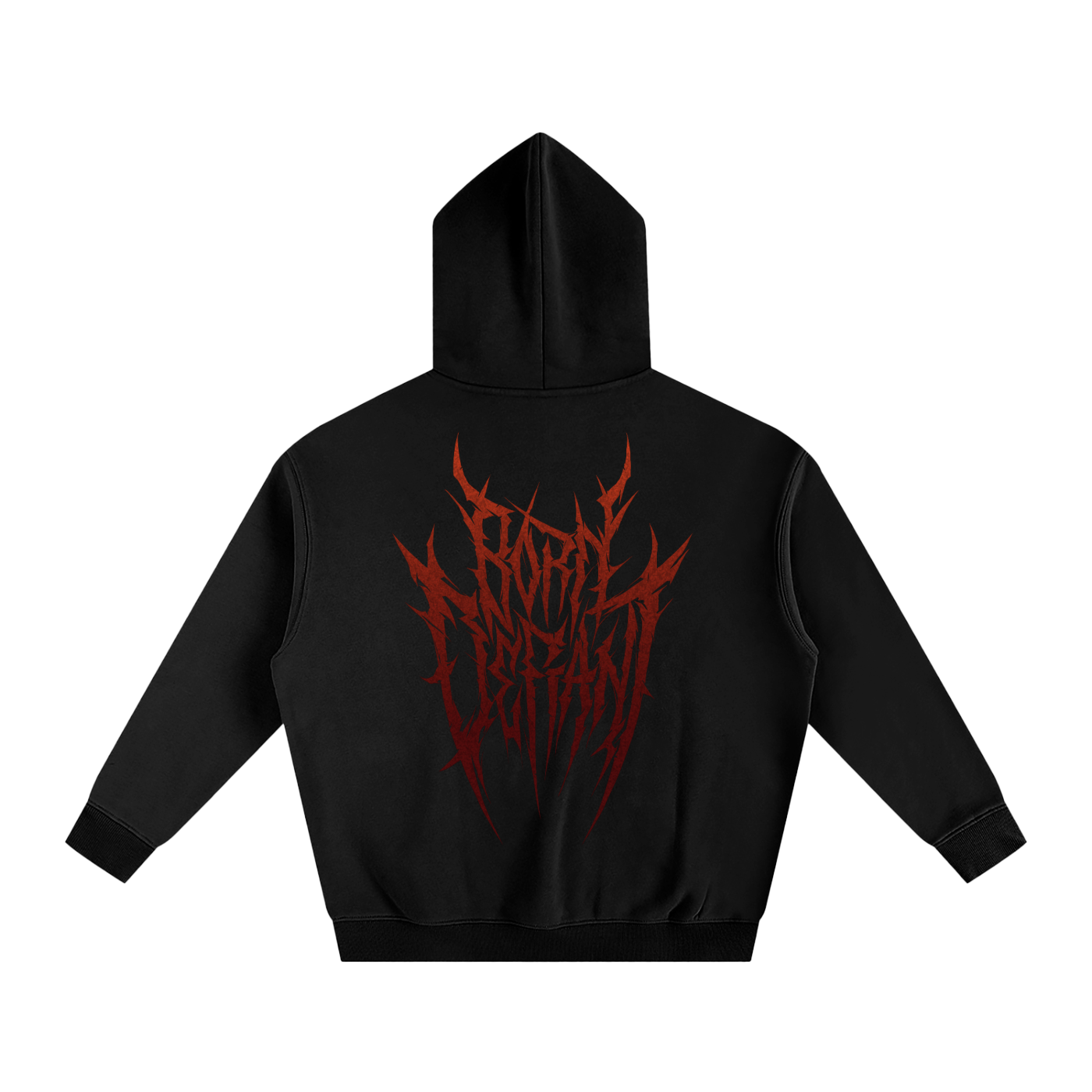 Born Defiant – Oversize Fleeced Hoodie (Black & Red)