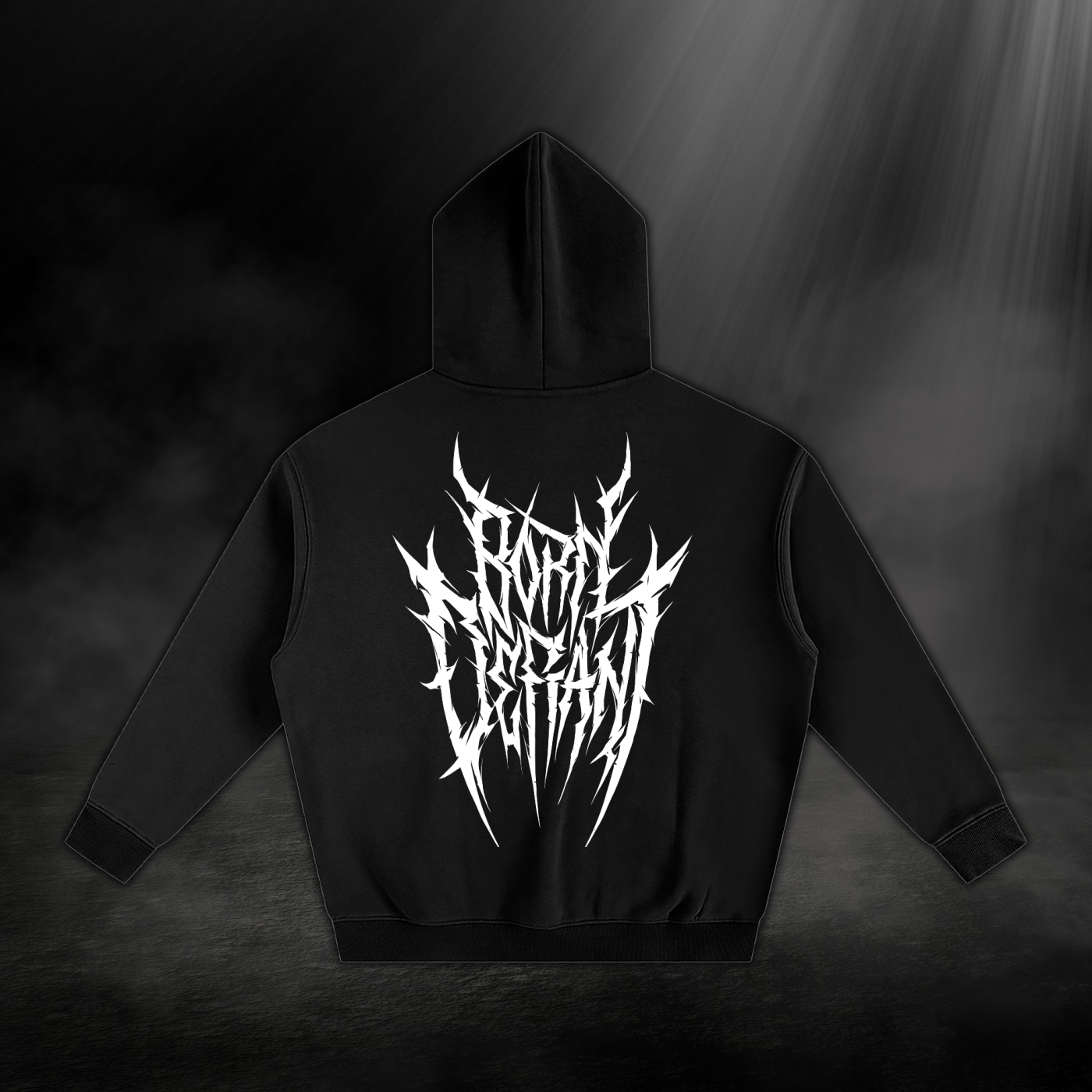 Oversize Fleeced Hoodie - Black & White