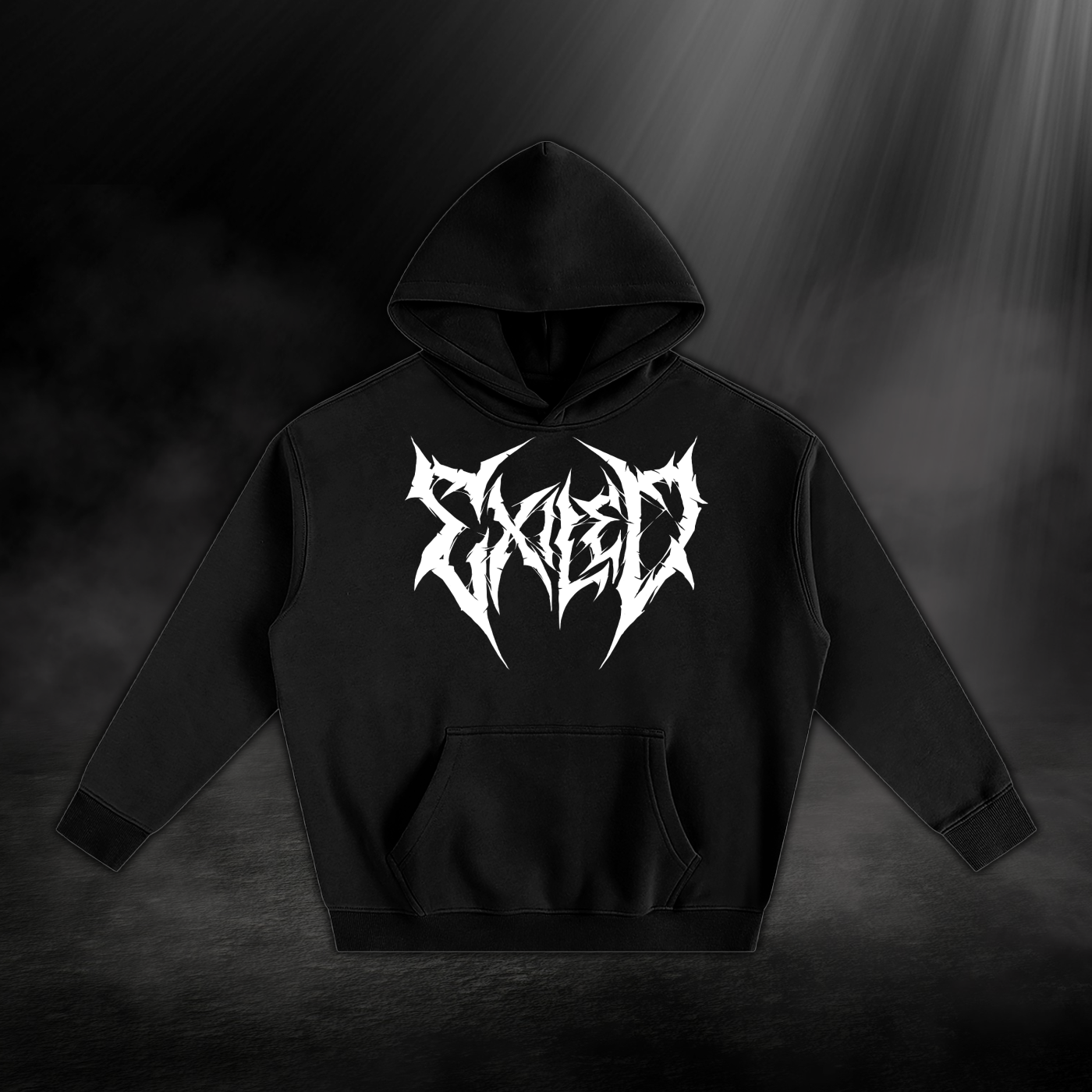 Oversize Fleeced Hoodie - Black & White