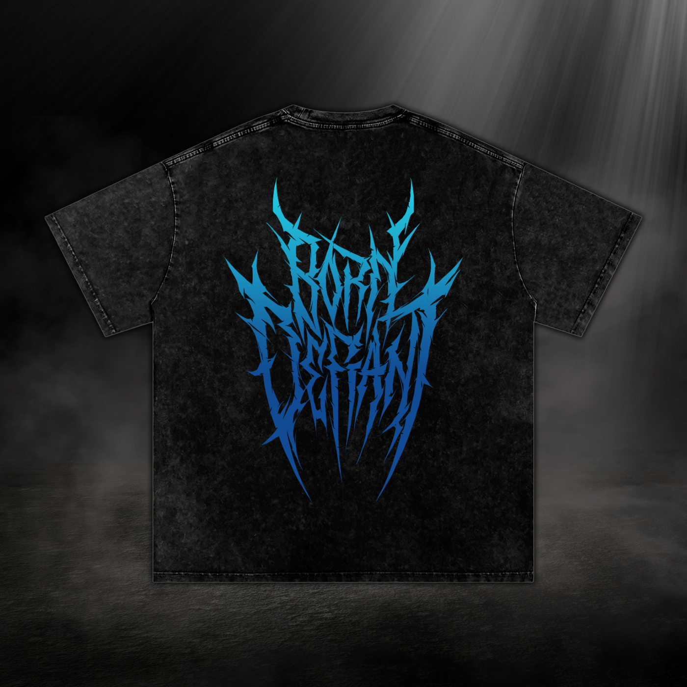 Washed Oversized Cotton T-Shirt - Black & Blue