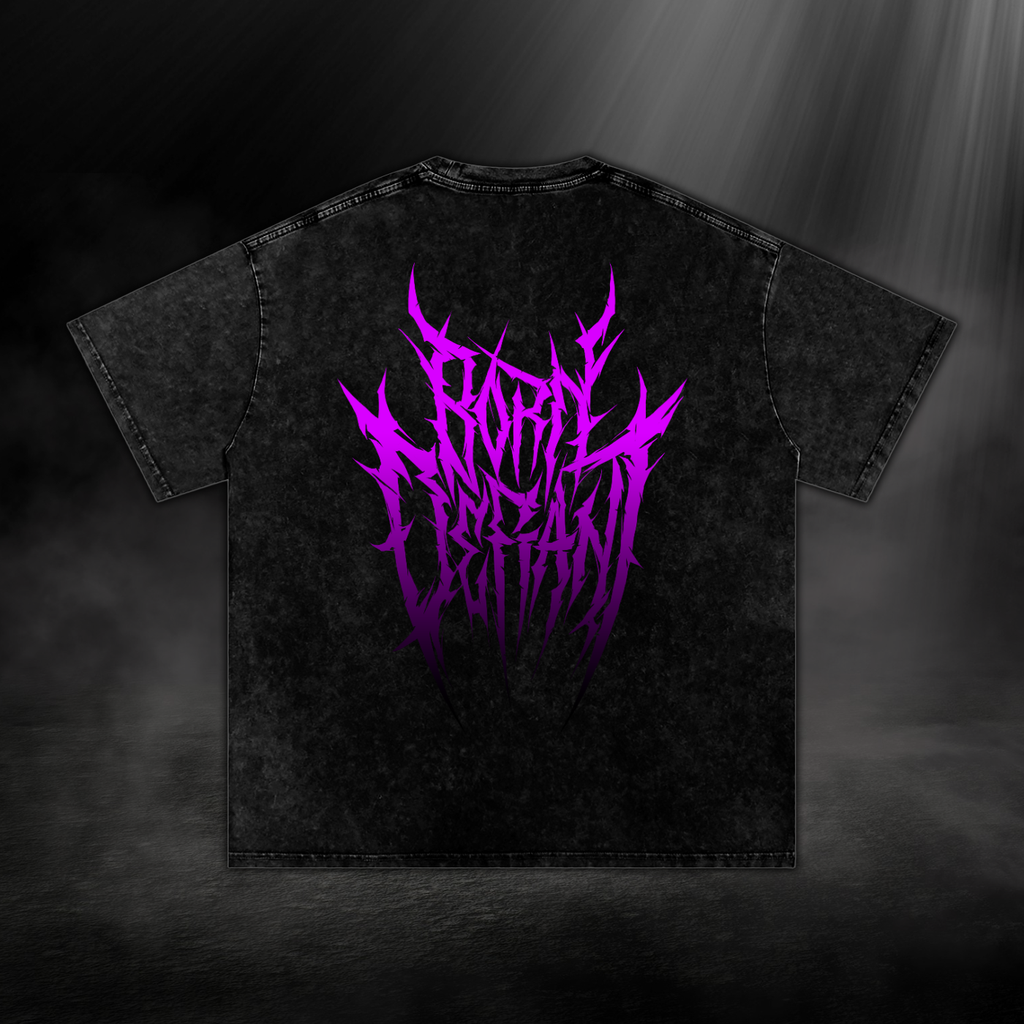 Washed Oversized Cotton T-Shirt - Black & Pink