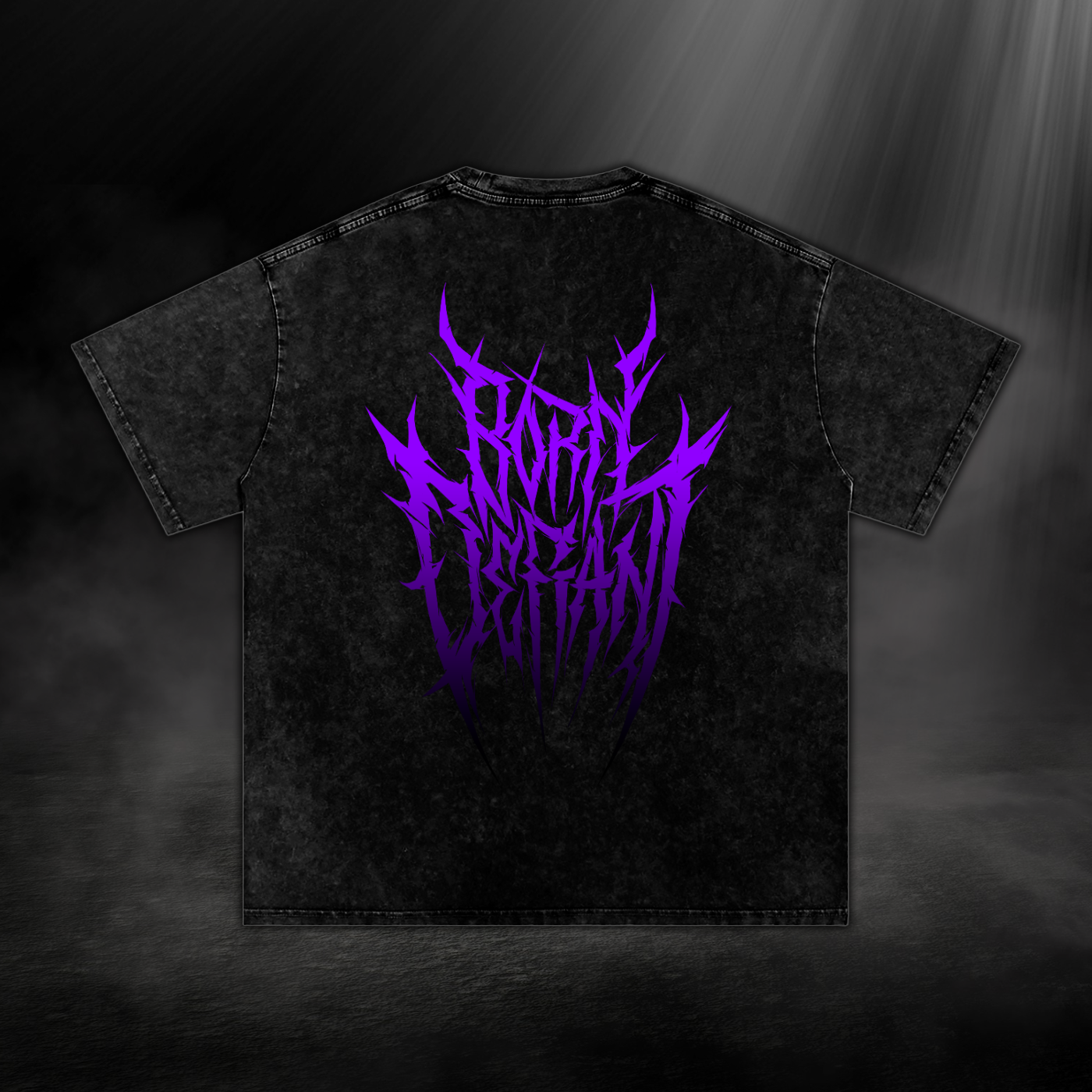 Washed Oversized Cotton T-Shirt - Black & Purple