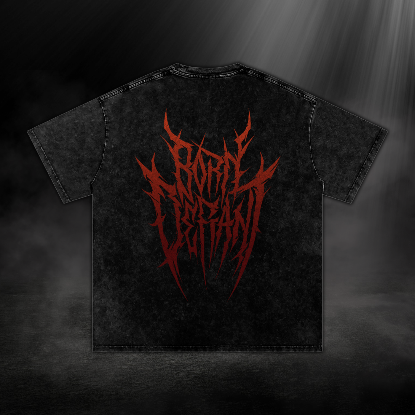 Washed Oversized Cotton T-Shirt - Black & Red