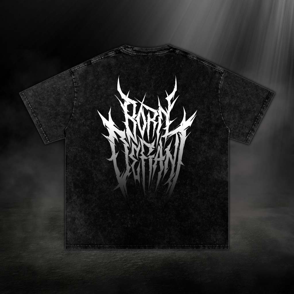 Washed Oversized Cotton T-Shirt - Black & White