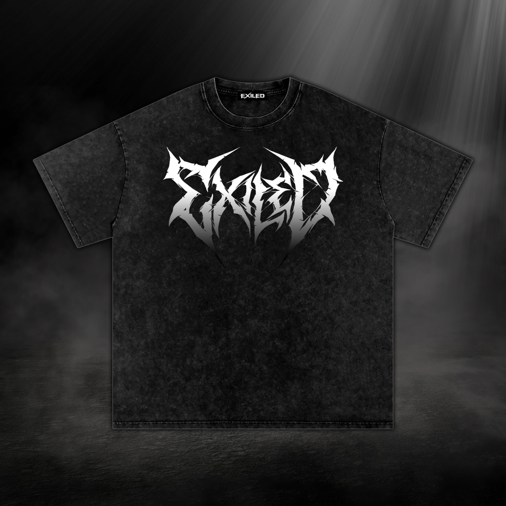 Washed Oversized Cotton T-Shirt - Black & White