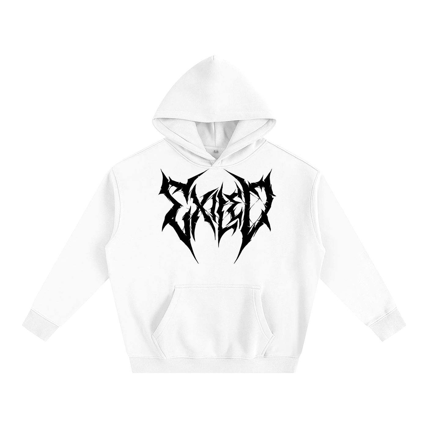 Born Defiant – Oversize Fleeced Hoodie (White & Black)
