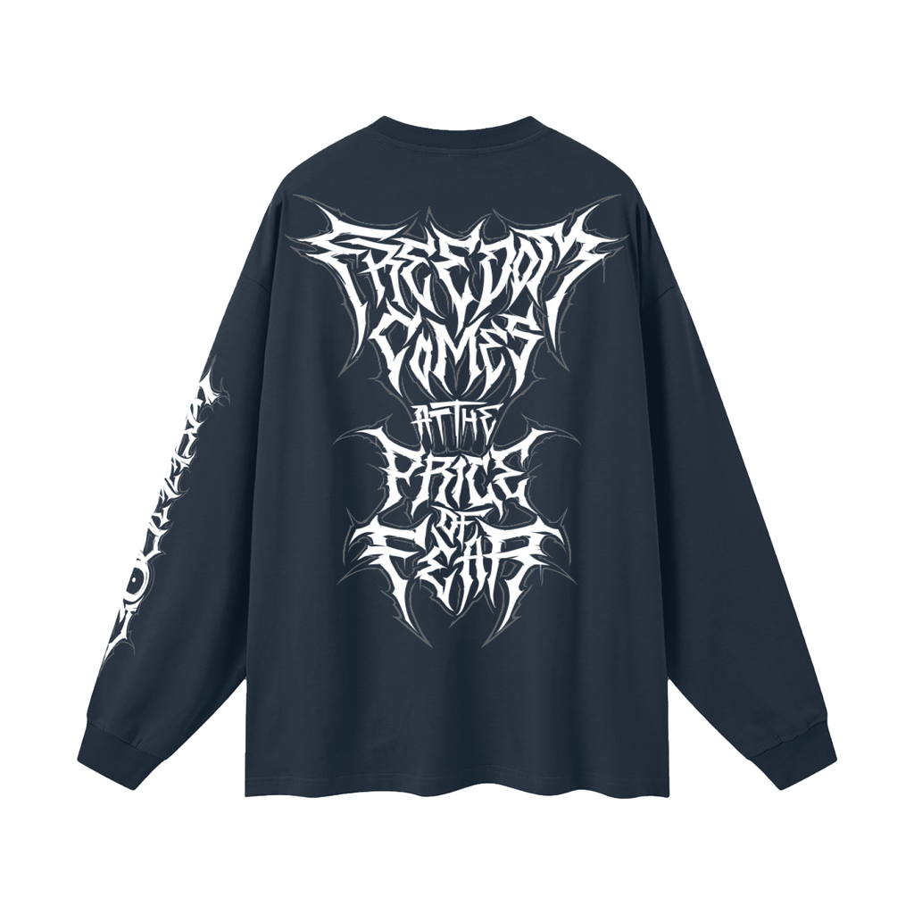 Oversized Long Sleeve T-Shirt - Gothic White