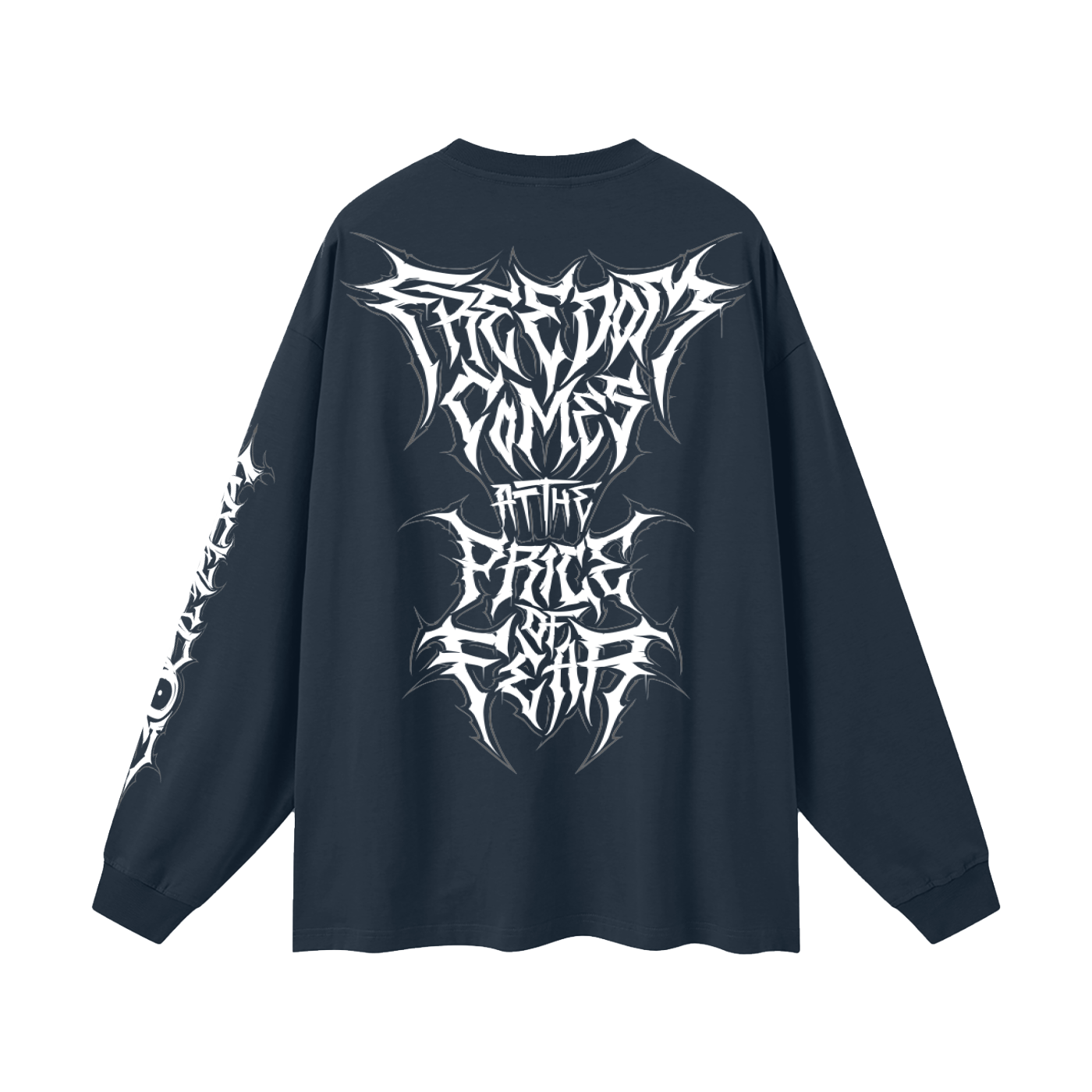 Oversized Long Sleeve T-Shirt - Gothic White