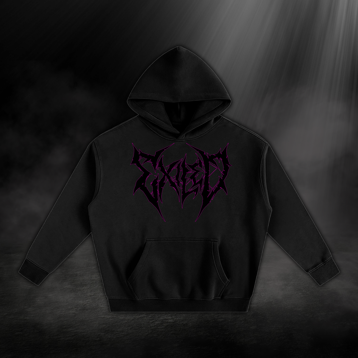 Oversized Fleeced Hoodie - Purple Outline