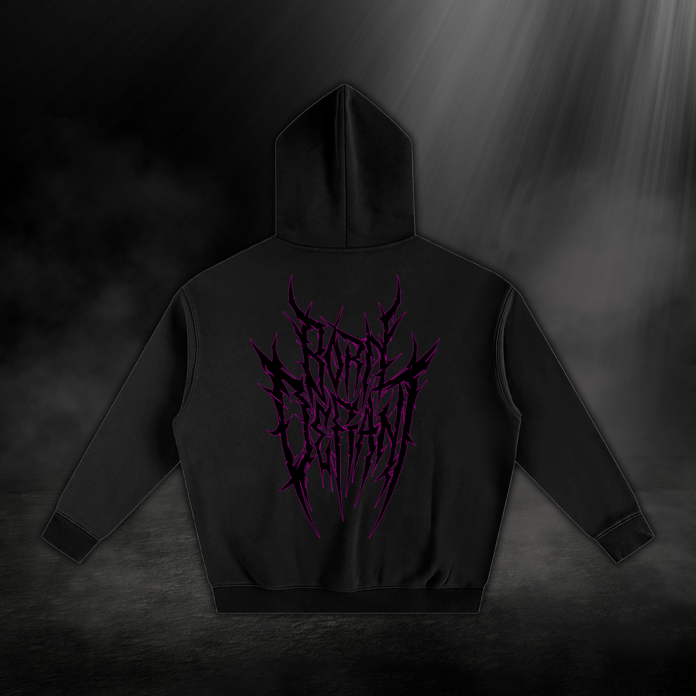 Oversized Fleeced Hoodie - Purple Outline