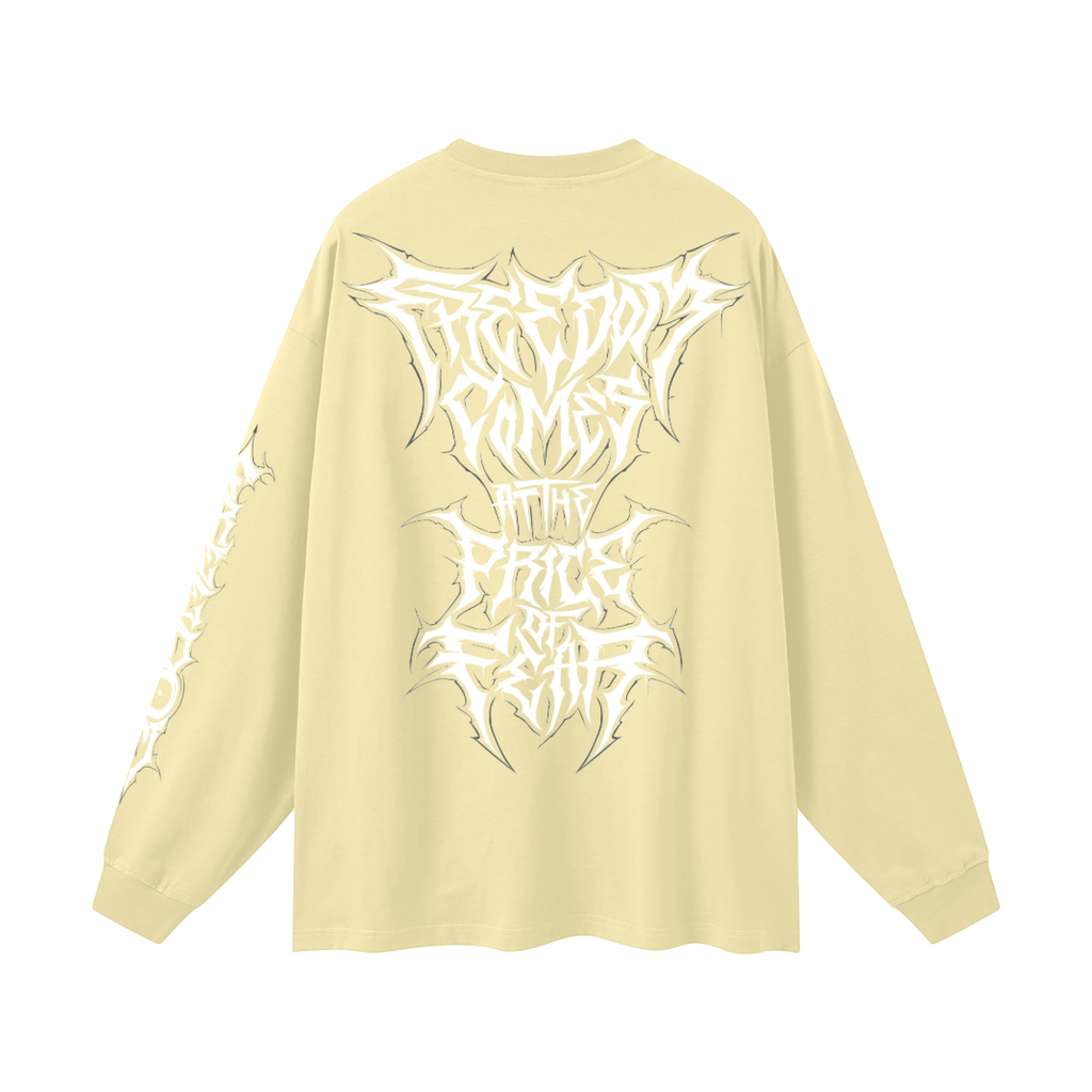 Oversized Long Sleeve T-Shirt - Gothic White