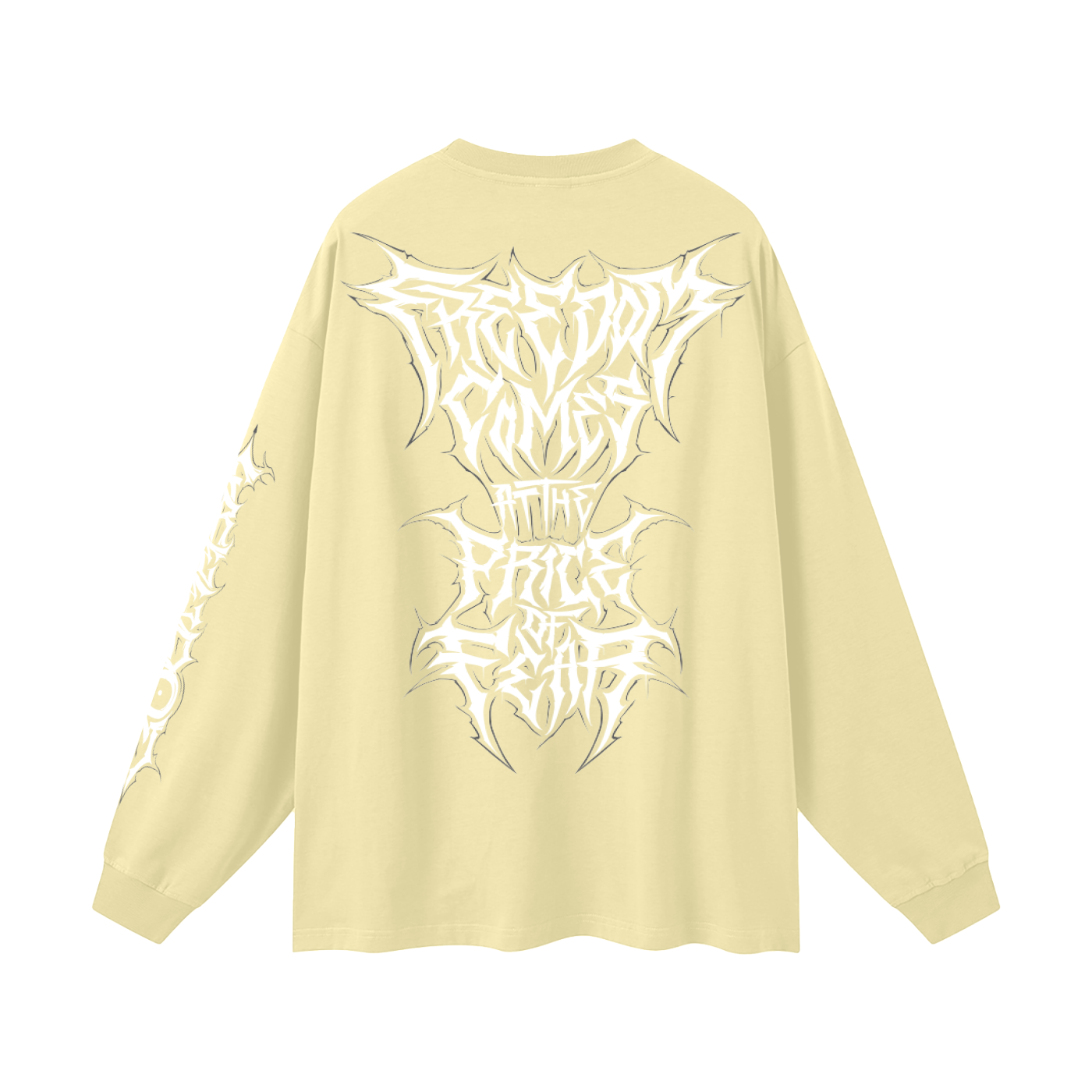 Oversized Long Sleeve T-Shirt - Gothic White