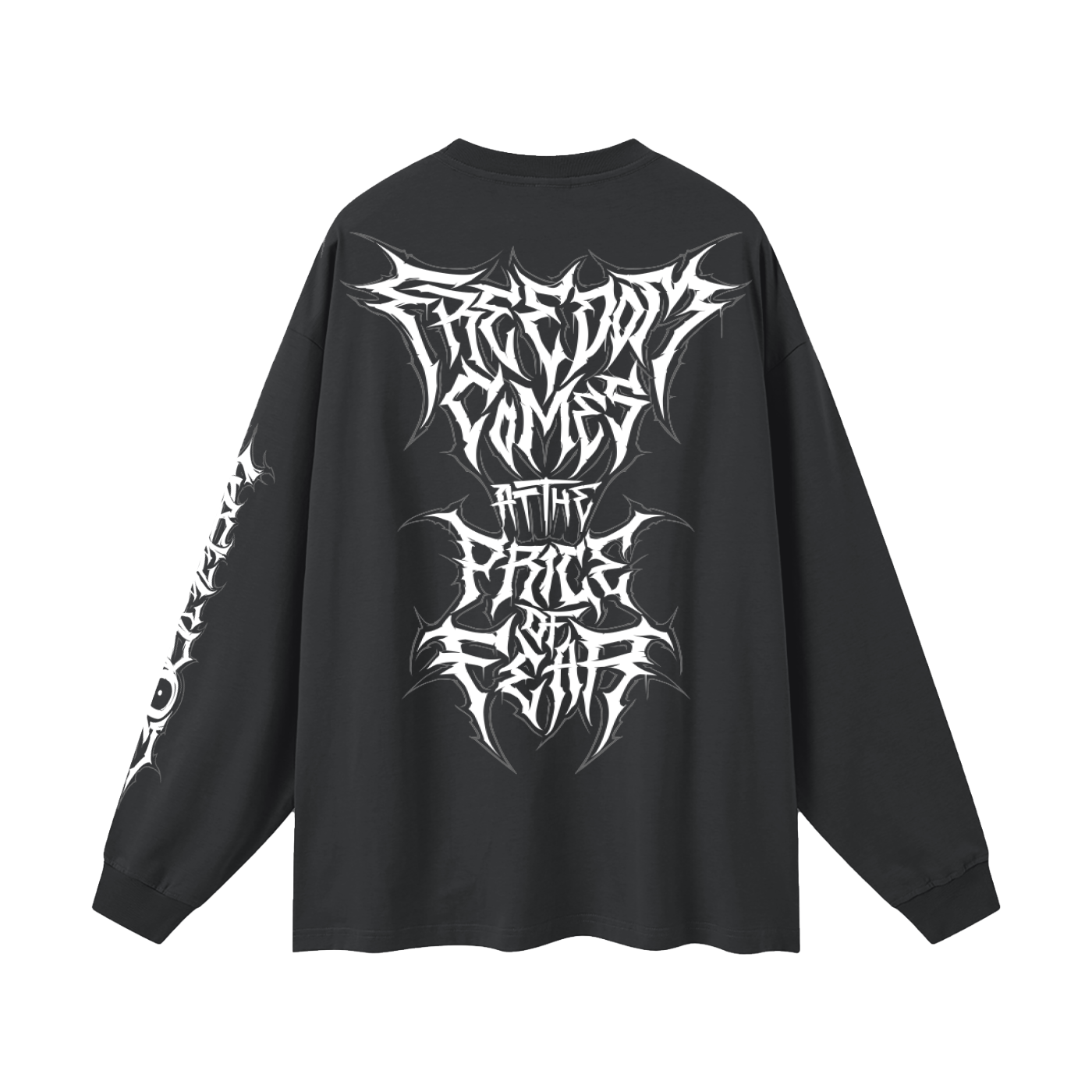 Oversized Long Sleeve T-Shirt - Gothic White
