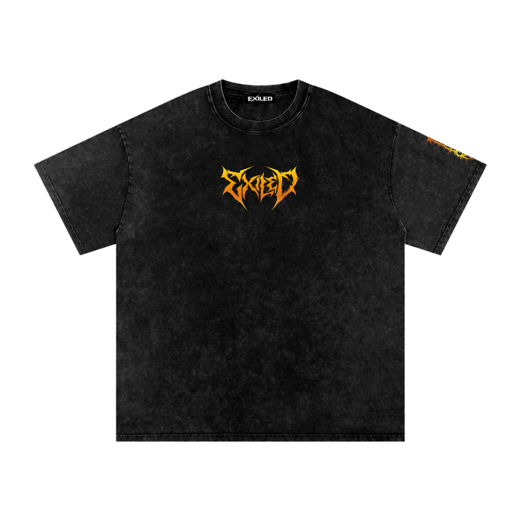 Oversized Washed Tee - Sunset Orange