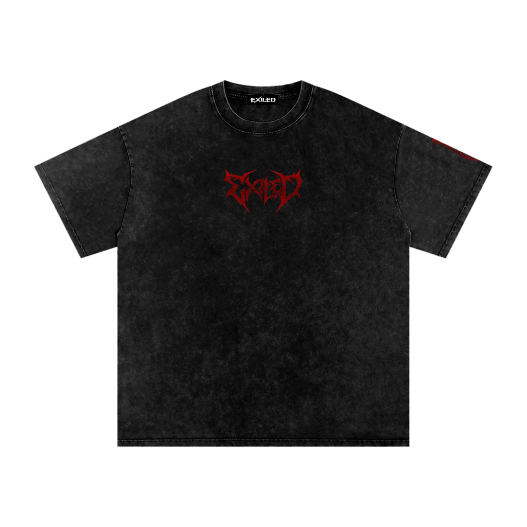 Oversized Washed Tee - Infinite Red