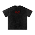 Oversized Washed Tee - Infinite Red