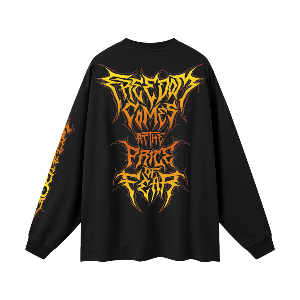 Oversized Long Sleeve T-Shirt - Sunset Orange